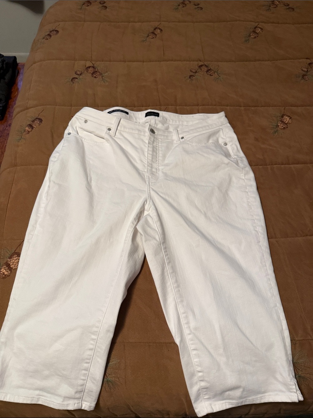 Talbots White Pedal Pusher Jeans white like new size 16w
